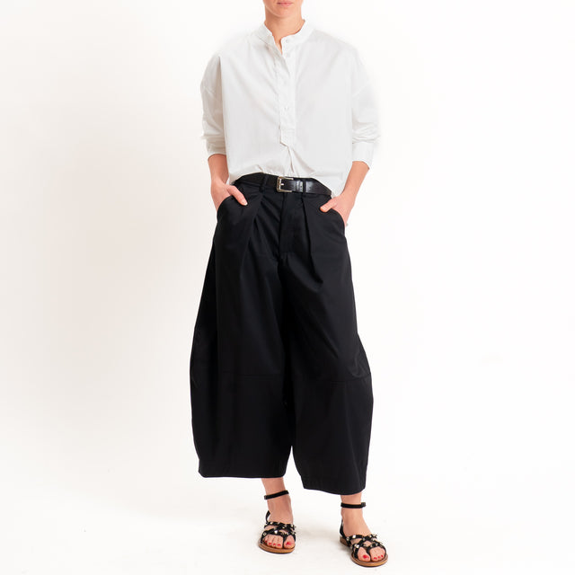 Dixie-Pantalone popeline barrel fit - nero