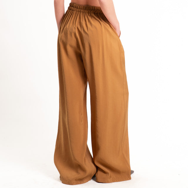 Dixie-Pantalone tessuto modal elastico in vita - miele