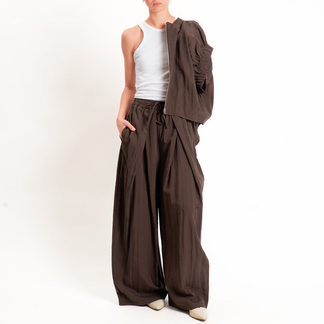 Dixie-Pantalone lyocell con coulisse - moro