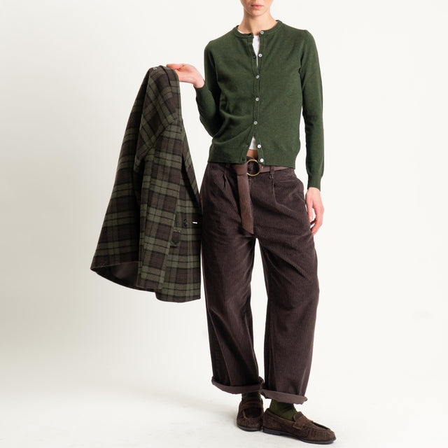 Dixie-Pantalone velluto 500 righe con cintura - moro