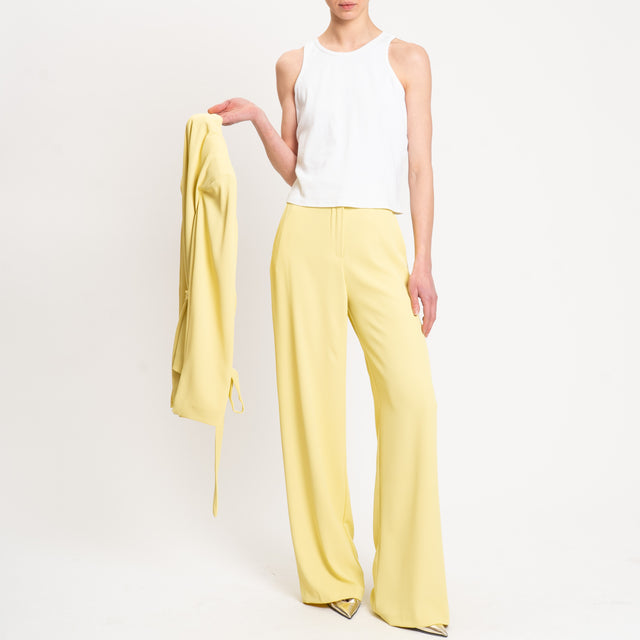 Dixie-Pantalone tessuto fluido elastico dietro - mimosa