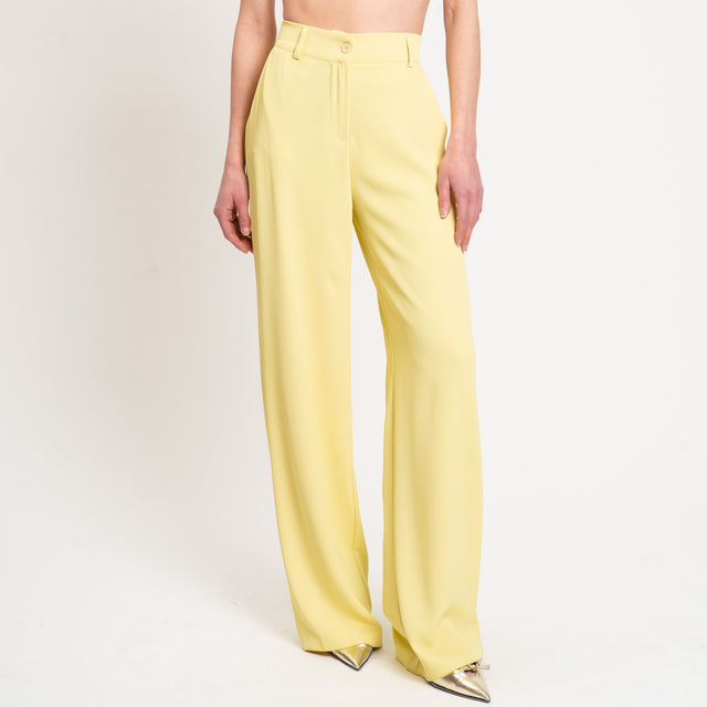 Dixie-Pantalone tessuto fluido elastico dietro - mimosa