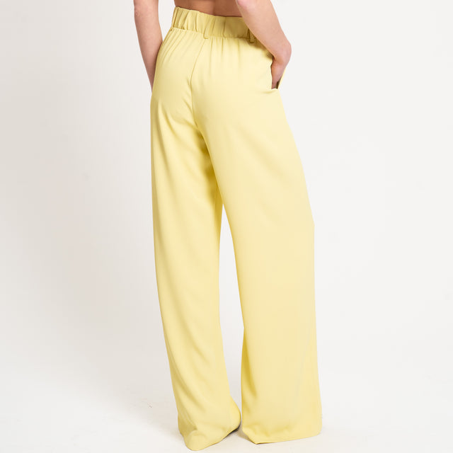 Dixie-Pantalone tessuto fluido elastico dietro - mimosa