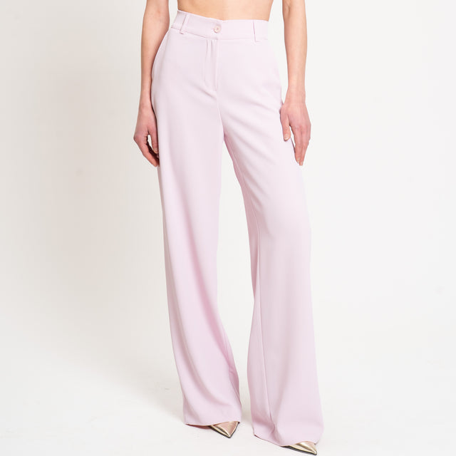 Dixie-Pantalone tessuto fluido elastico dietro - rosa