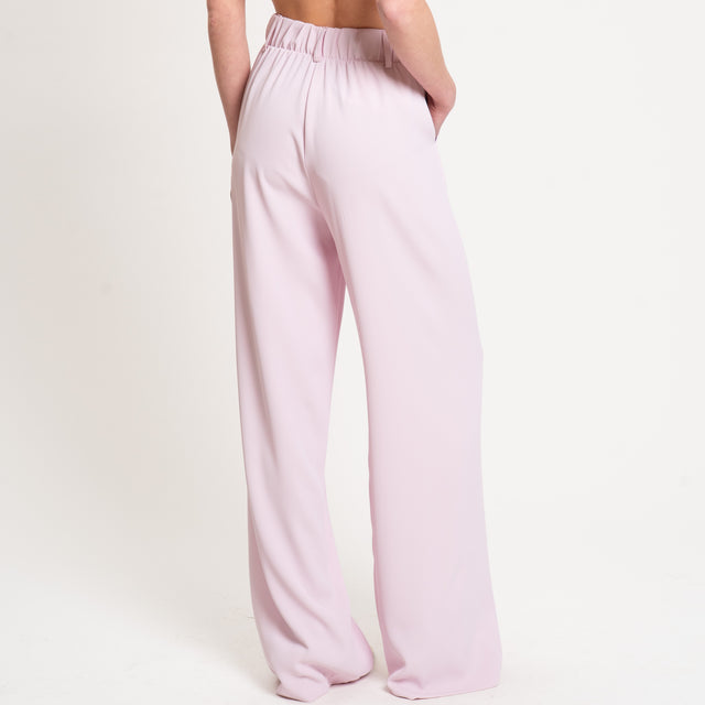 Dixie-Pantalone tessuto fluido elastico dietro - rosa