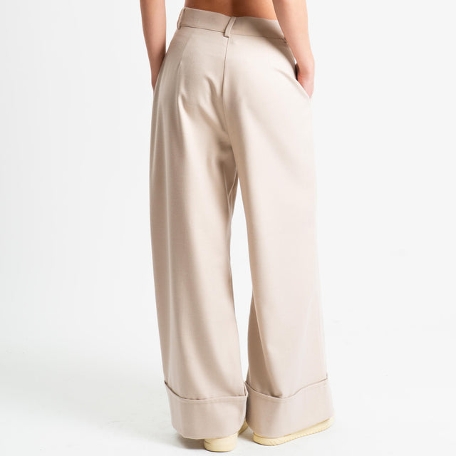 Dixie-Pantalone con risvolto - gesso