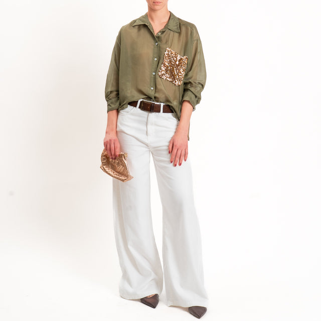 Dixie-Jeans wide leg tela slegata light - bianco