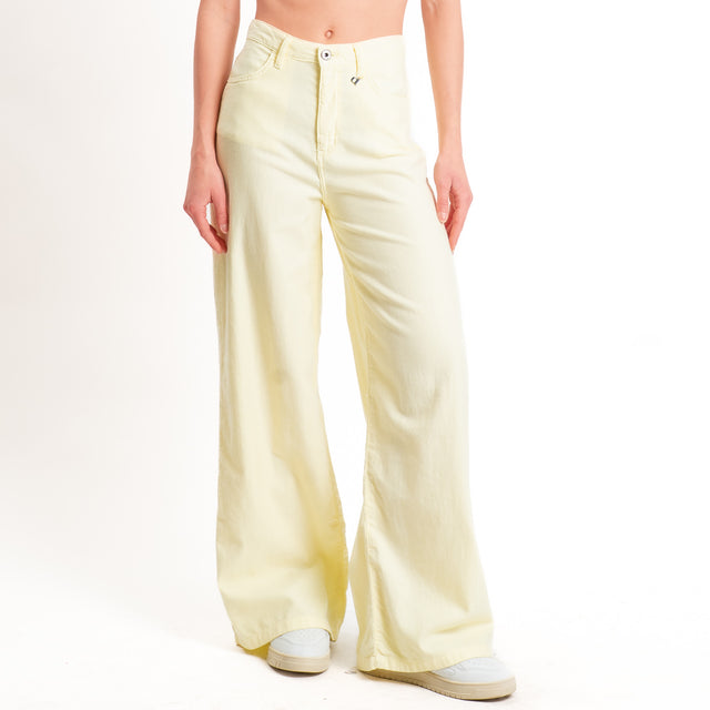 Dixie-Jeans wide leg tela slegata light - giallo