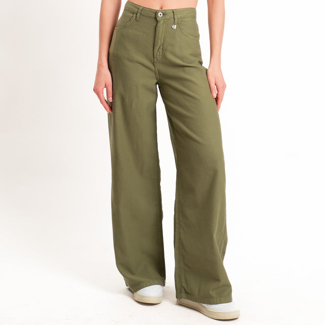 Dixie-Jeans wide leg tela slegata light - militare