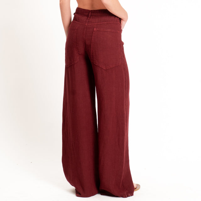 Dixie-Pantalone wide leg 100% LINO - india