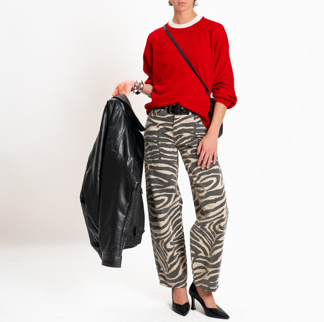 Dixie-Pantalone EVA fantasia zebrata - beige/nero