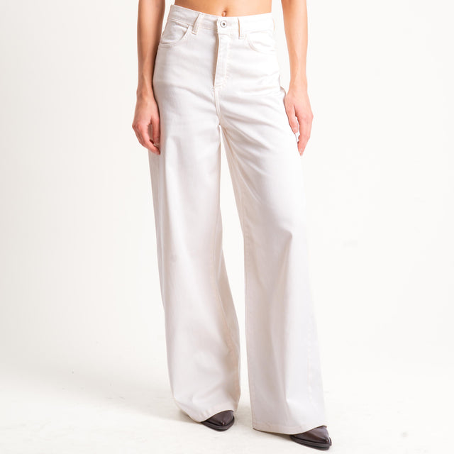 Dixie-Jeans wide leg drill elasticizzato - burro
