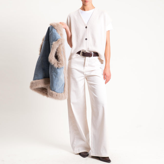 Dixie-Jeans wide leg drill elasticizzato - burro