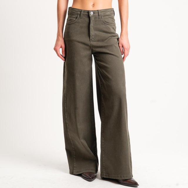 Dixie-Jeans wide leg drill elasticizzato - militare