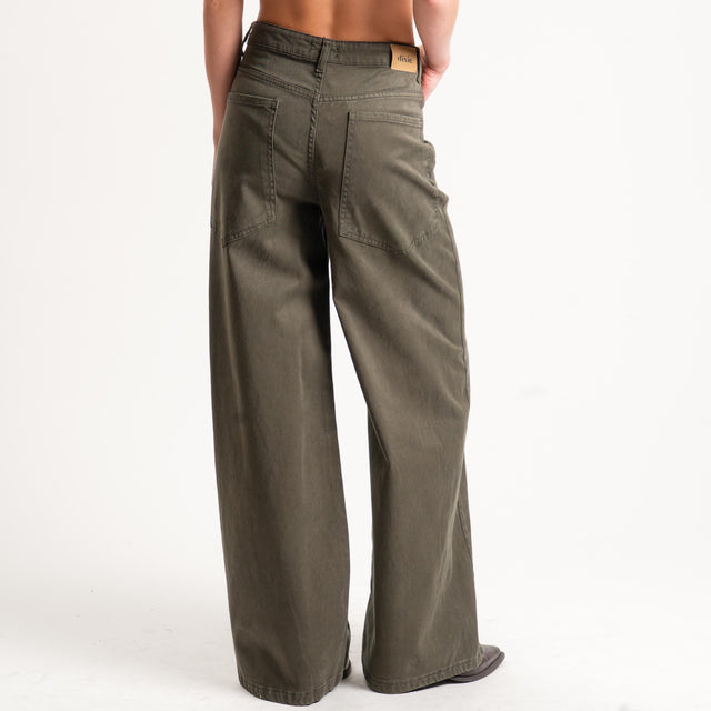 Dixie-Jeans wide leg drill elasticizzato - militare