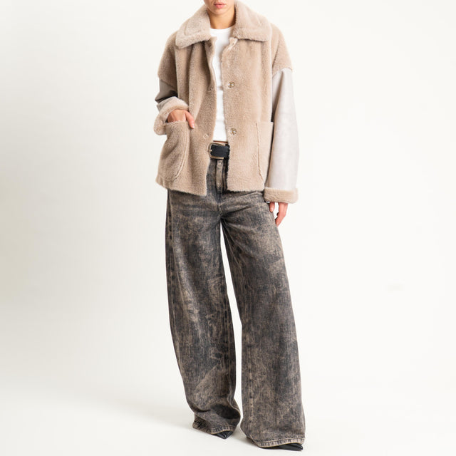 Dixie-Jeans wide leg slegato maltinto - grigio cenere