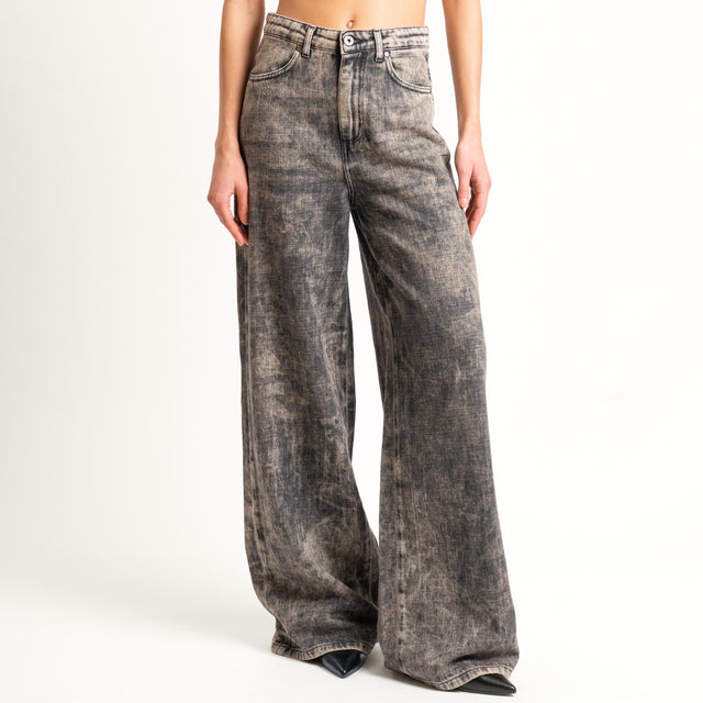 Dixie-Jeans wide leg slegato maltinto - grigio cenere