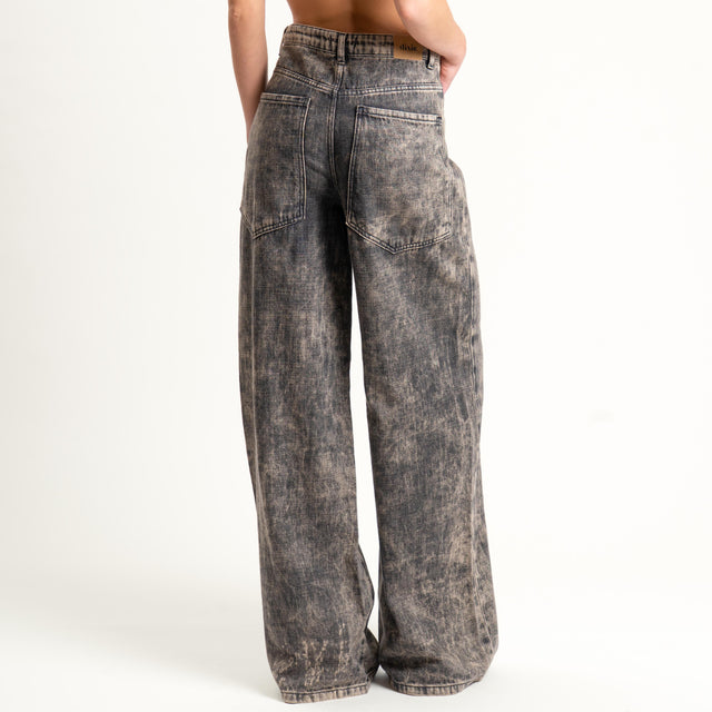 Dixie-Jeans wide leg slegato maltinto - grigio cenere