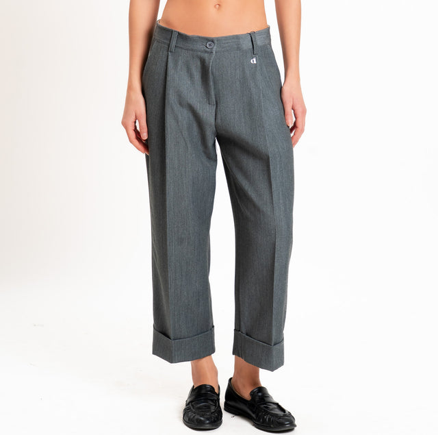 Dixie-Pantalone con risvolto - antracite