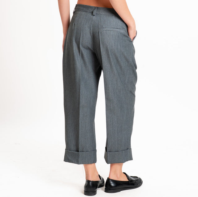 Dixie-Pantalone con risvolto - antracite