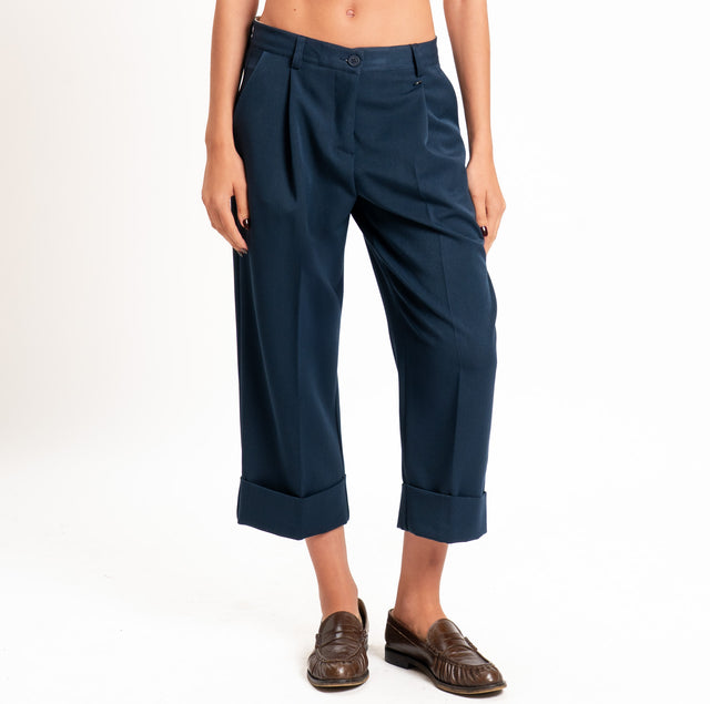 Dixie-Pantalone con risvolto - blu