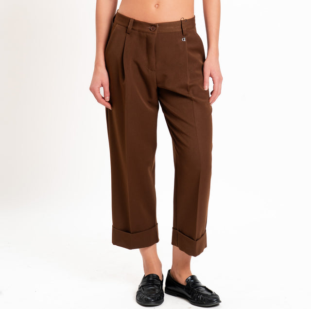 Dixie-Pantalone con risvolto - choco