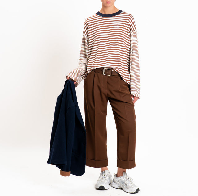 Dixie-Pantalone con risvolto - choco