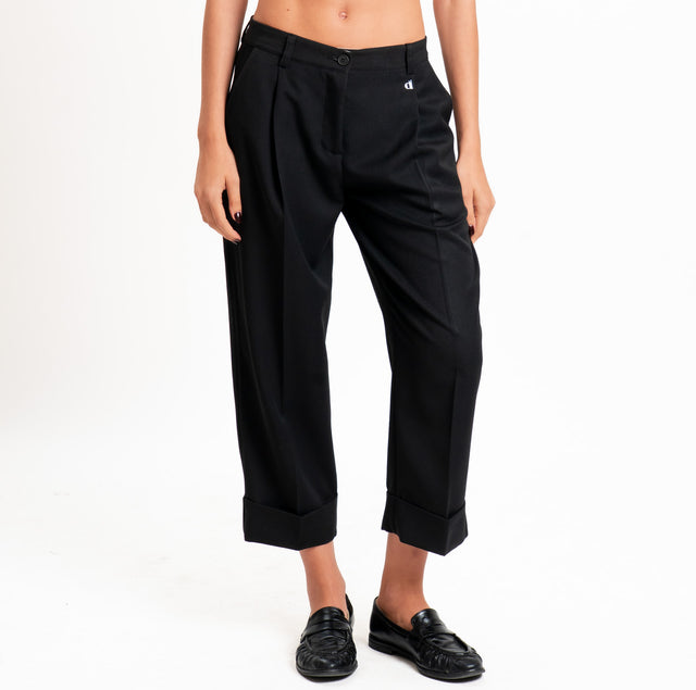Dixie-Pantalone con risvolto - nero