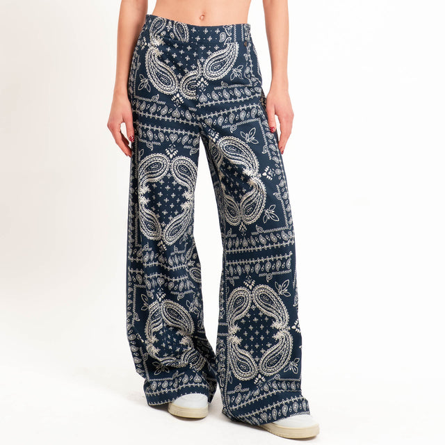 Dixie-Pantalone fantasia bandana - blu