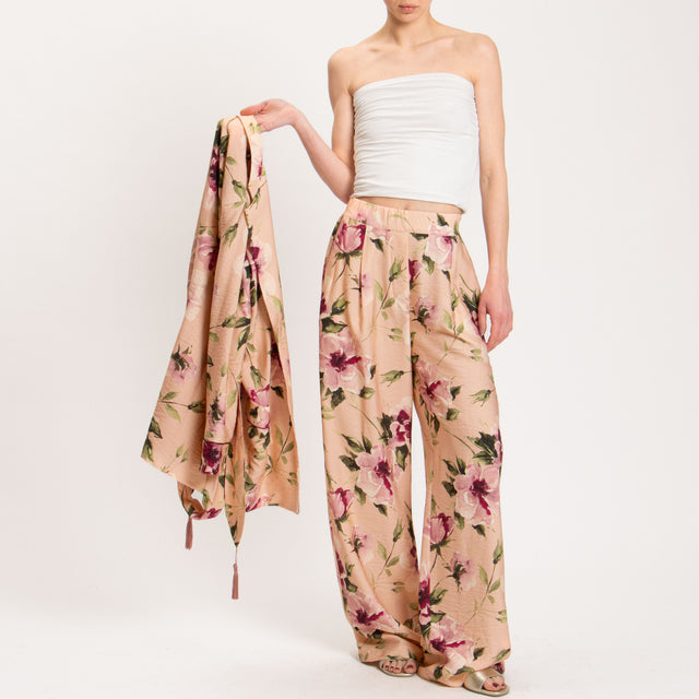 Dixie-Pantalone fantasia floreale - rosa