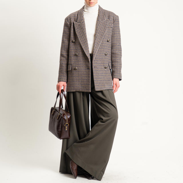 Dixie-Pantalone wide leg con pinces - militare