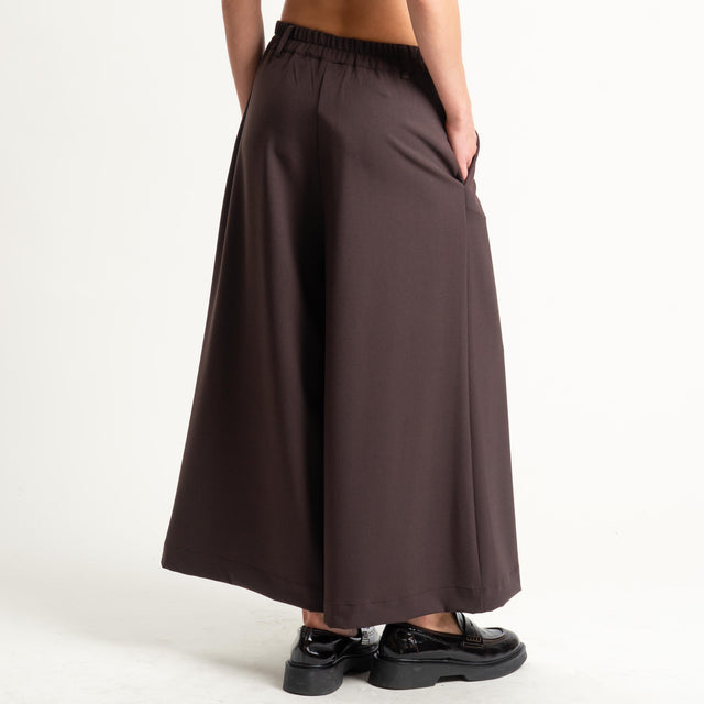 Dixie-Pantalone elastico dietro con pinces - moro