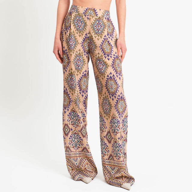 Dixie-Pantalone fantasia elastico dietro - peach/militare/purple