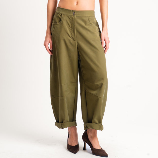 Dixie-Pantalone barrel elastico dietro - militare