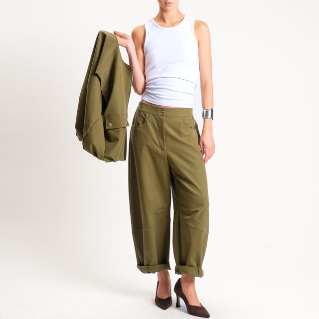 Dixie-Pantalone barrel elastico dietro - militare