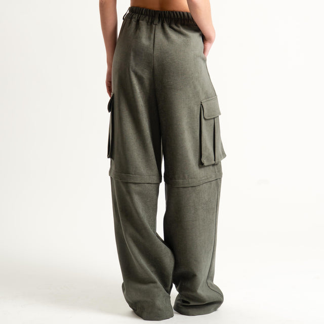 Dixie- Pantalone/bermuda cargo - militare