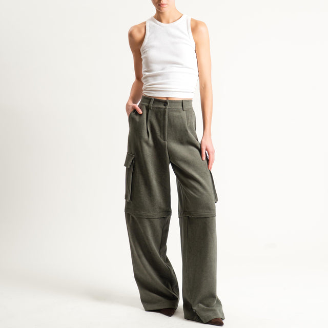 Dixie- Pantalone/bermuda cargo - militare