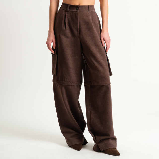 Dixie- Pantalone/bermuda cargo - moro