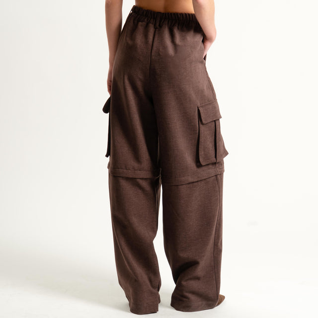 Dixie- Pantalone/bermuda cargo - moro