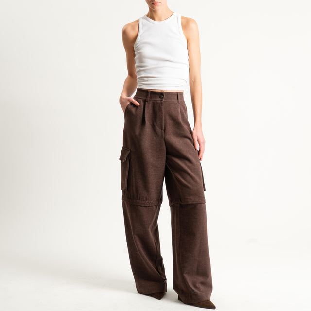 Dixie- Pantalone/bermuda cargo - moro