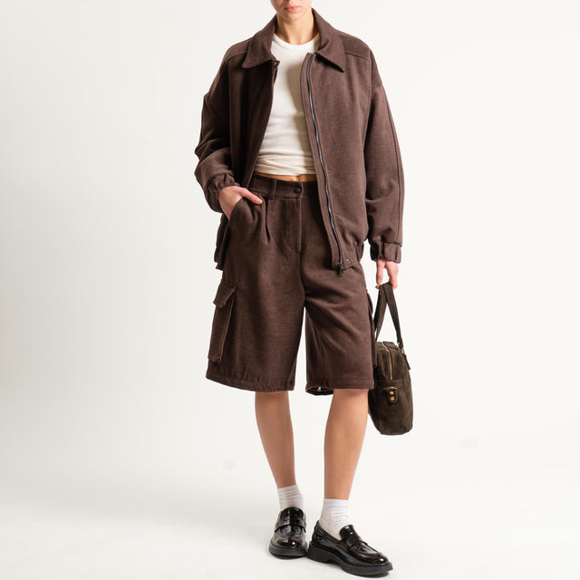 Dixie- Pantalone/bermuda cargo - moro