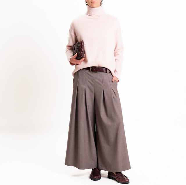 Dixie-Cropped trousers with darts - hazelnut