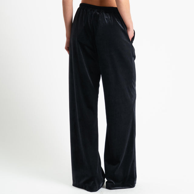 Dixie-Pantalone velluto devorè - nero