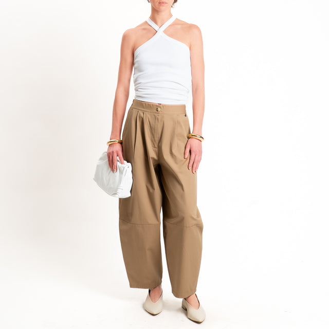 Dixie-Pantalone balloon elastico dietro - biscotto