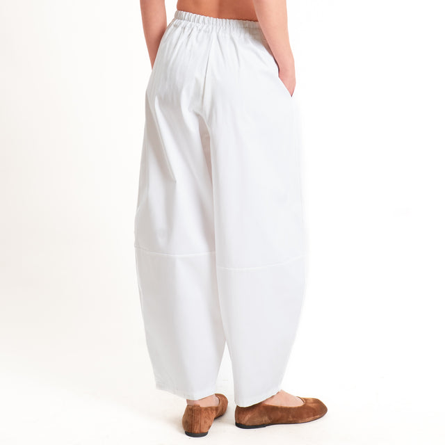Dixie-Pantalone balloon elastico dietro - bianco