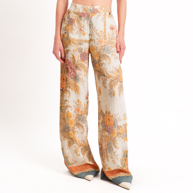 Dixie-Pantalone fantasia floreale - sand/orange/beige