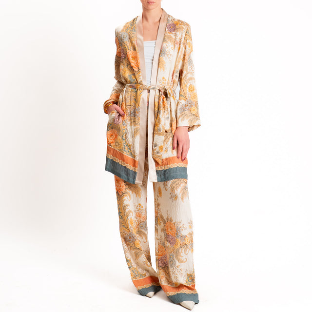 Dixie-Pantalone fantasia floreale - sand/orange/beige