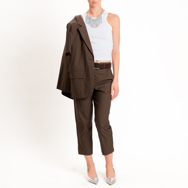 Dixie-Pantalone cotone straight fit - moro