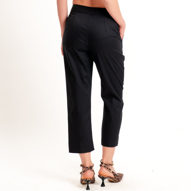 Dixie-Pantalone cotone straight fit - nero