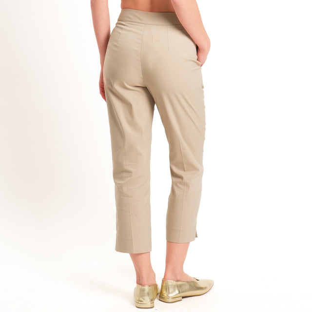 Dixie-Pantalone cotone straight fit - beige